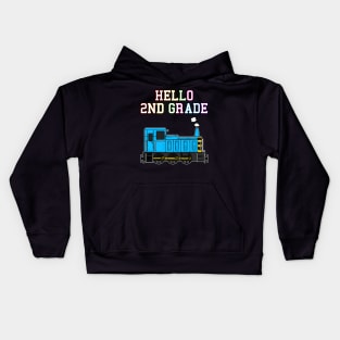 Hello 2nd Grade Diesel Train Back To School Kids Hoodie